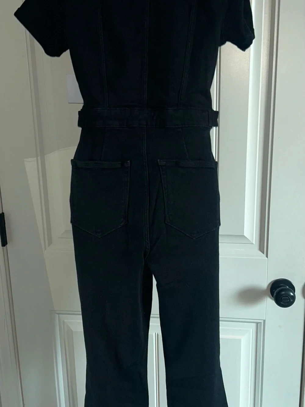Good American Black Denim Jumpsuit